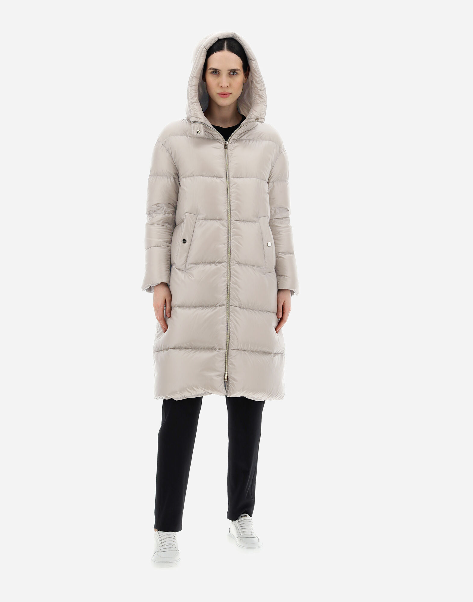 Herno Long-sleeved Down Jacket In Nude