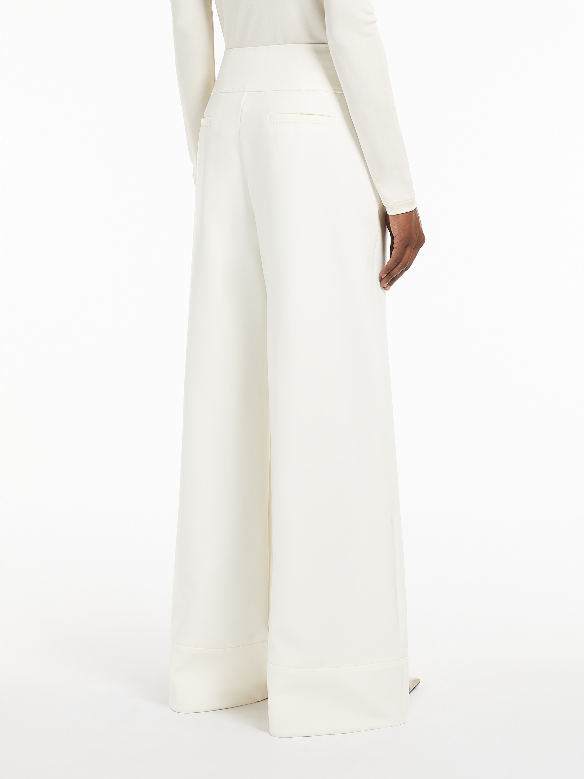 Max Mara Horn Technology Knitted Pants In White