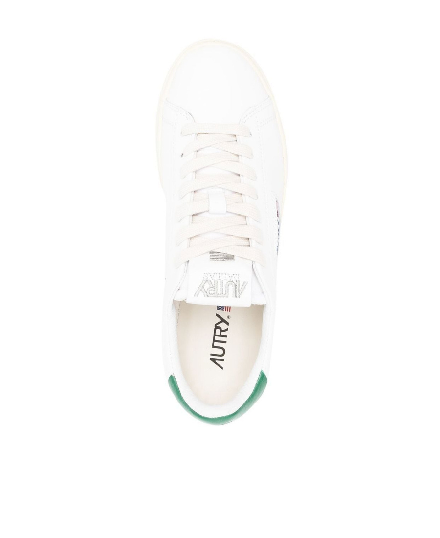 Autry Almond-toe Lace-up Sneakers In White