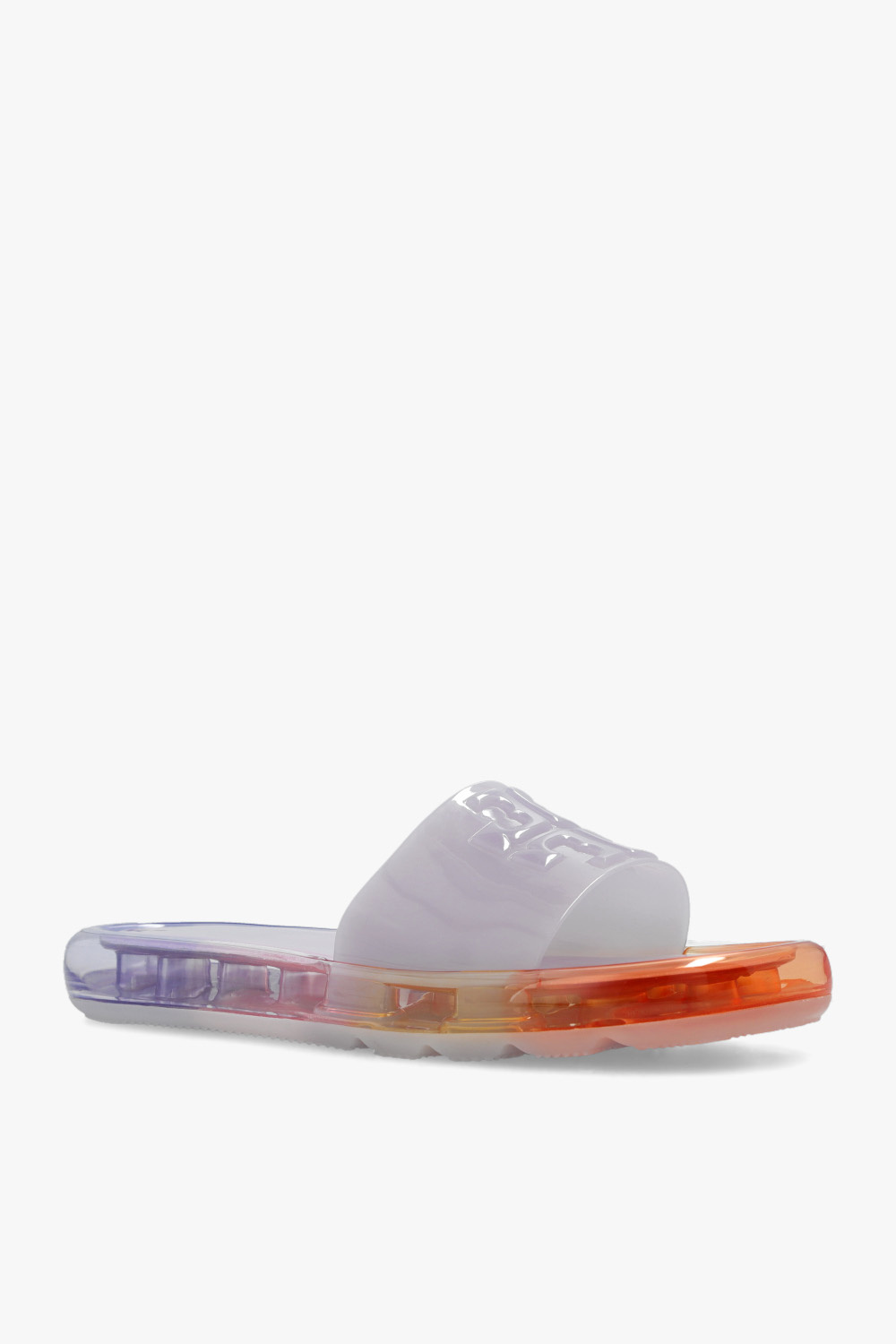 Tory Burch Debossed-logo Slip-on Slides In Purple