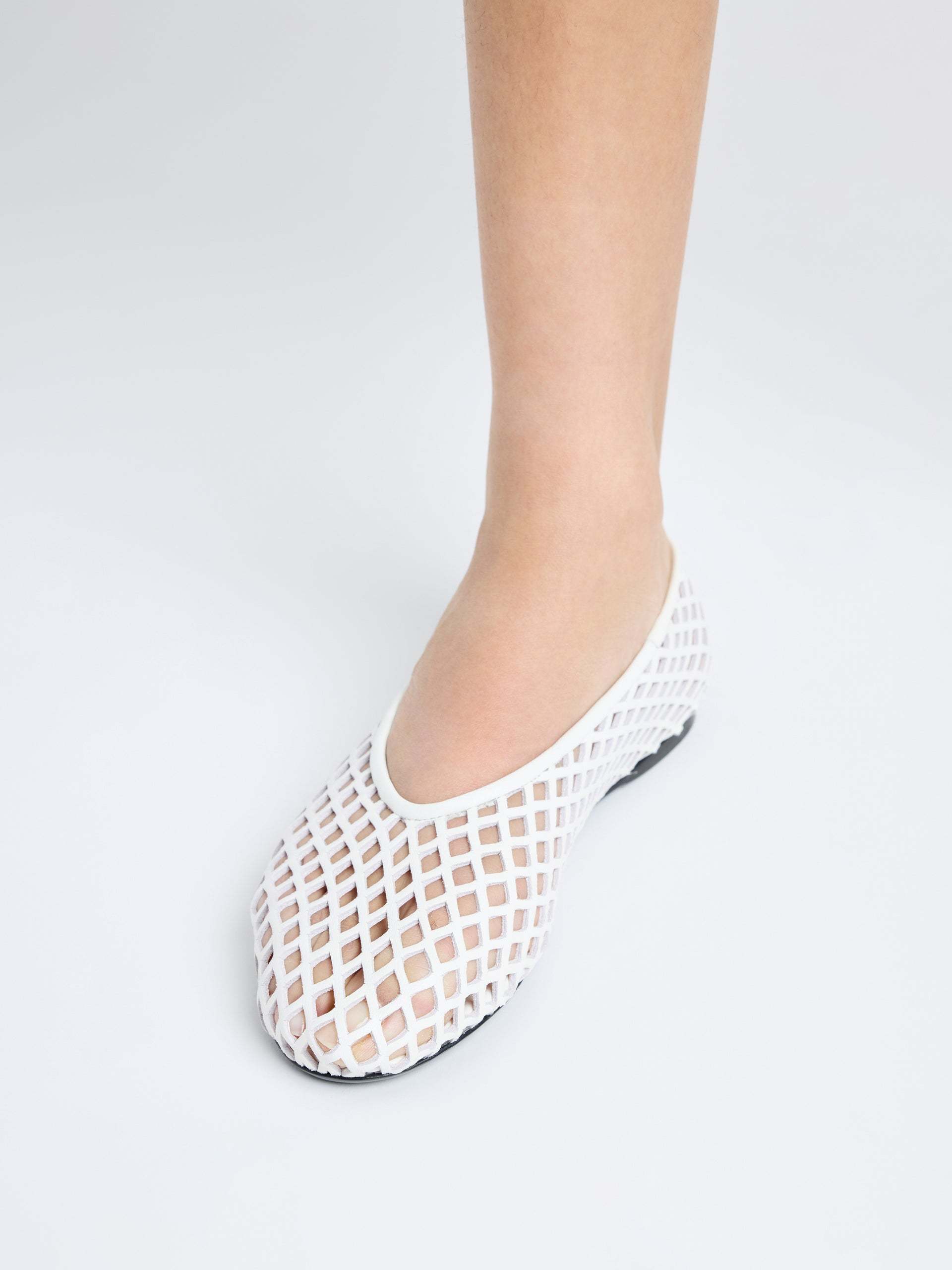 Shop Proenza Schouler Tee Perforated Ballerina Shoes In White