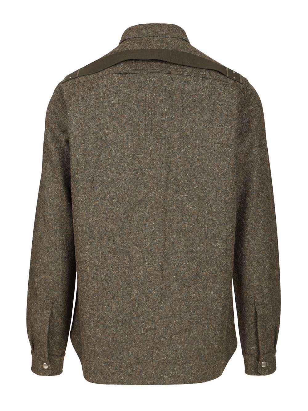 Rick Owens Button-fastening Patch-pocket Shirt In Gray