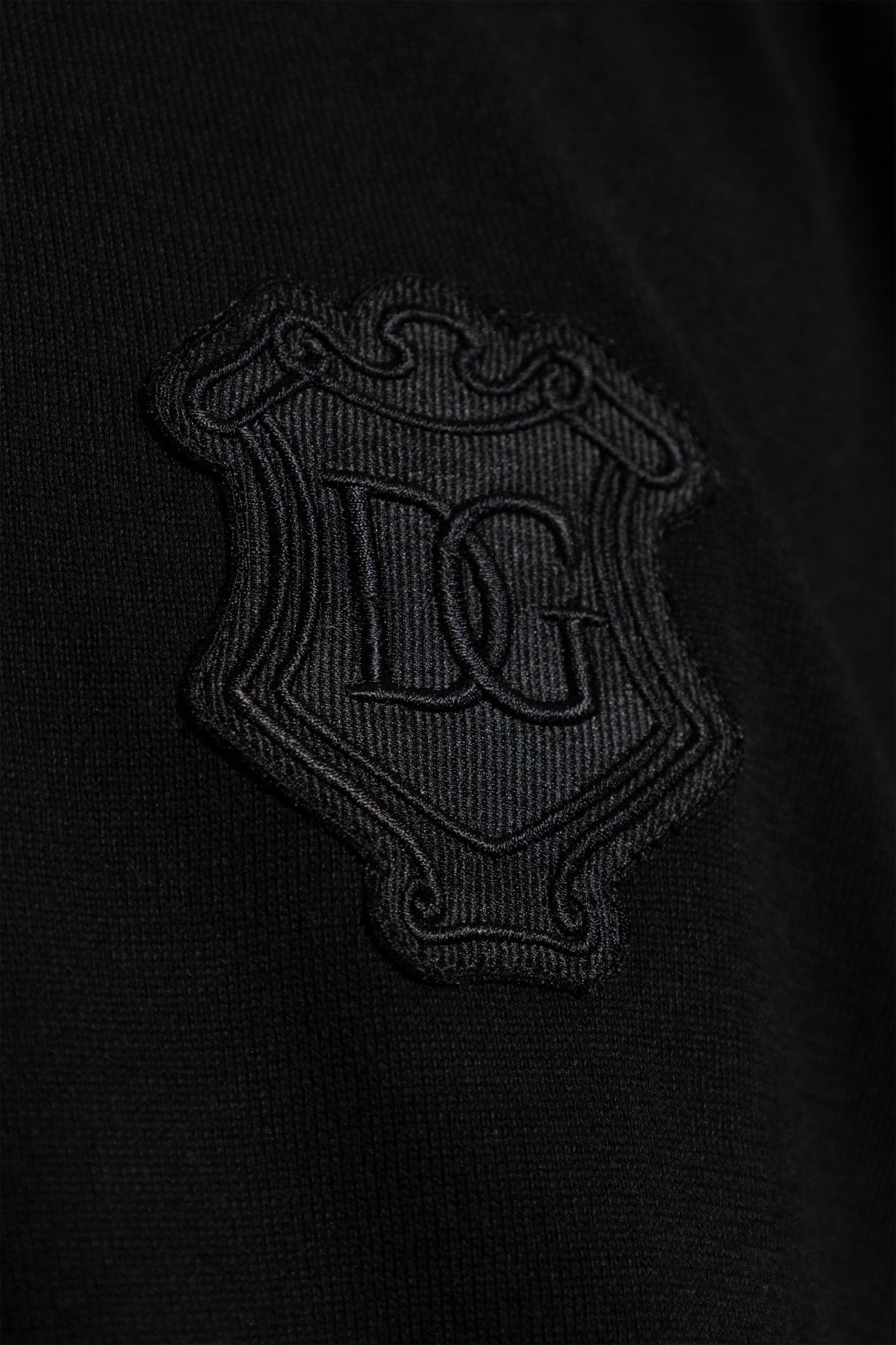 Dolce & Gabbana Heraldic Dg Logo Patch Polo T-shirt In Black