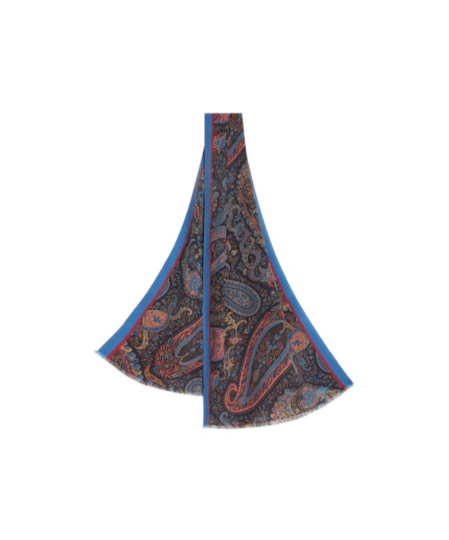 Etro Paisley-print Silk Scarf In Black