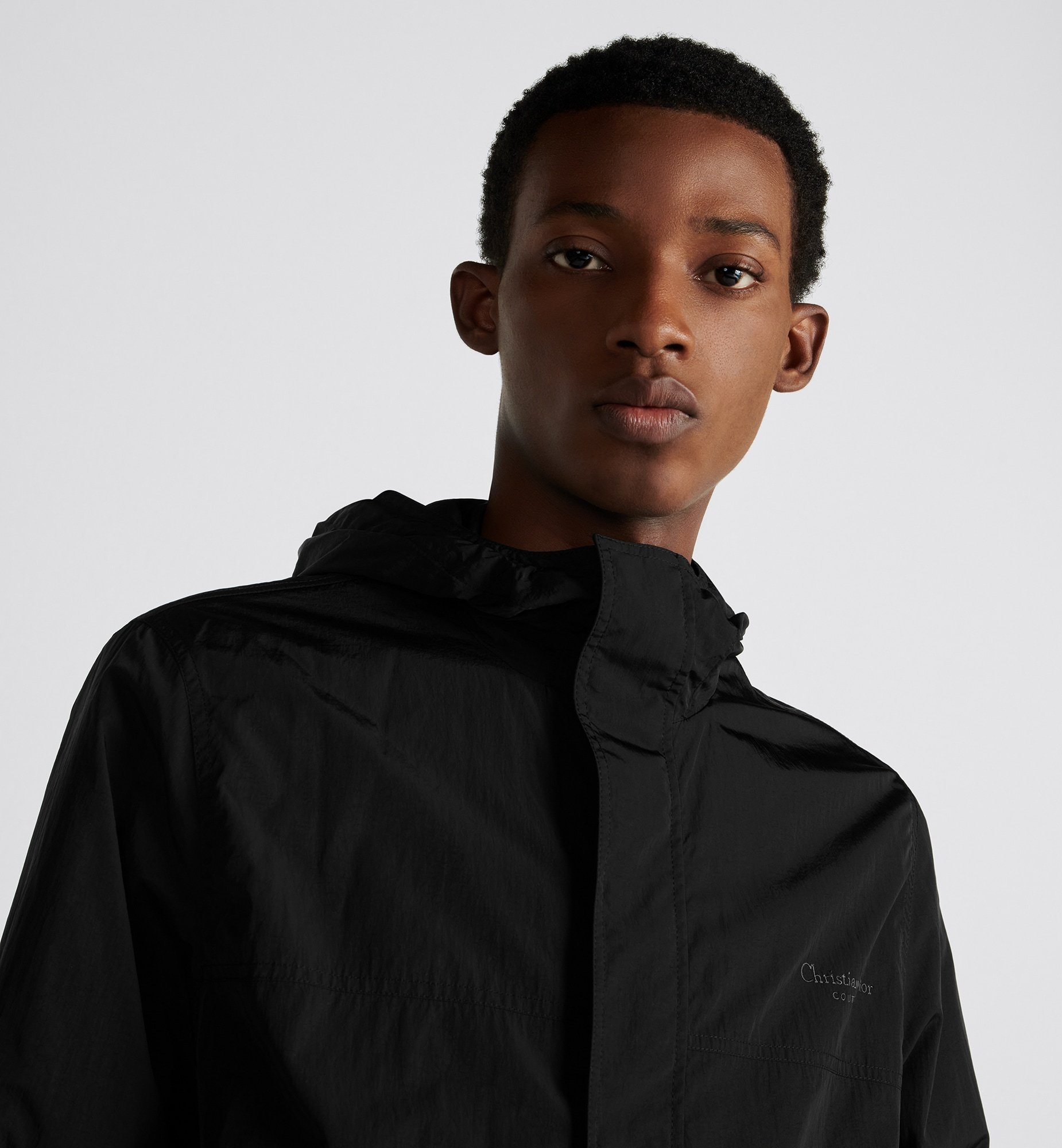 Dior Men Hooded Jacket With Iconic Embroidery In Black