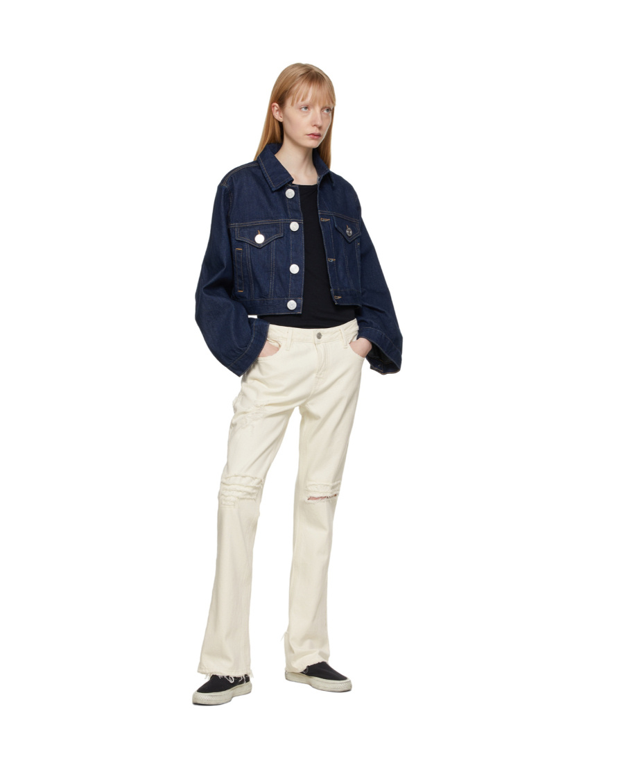Frame Off-white 'the Low Boot' Jeans In White