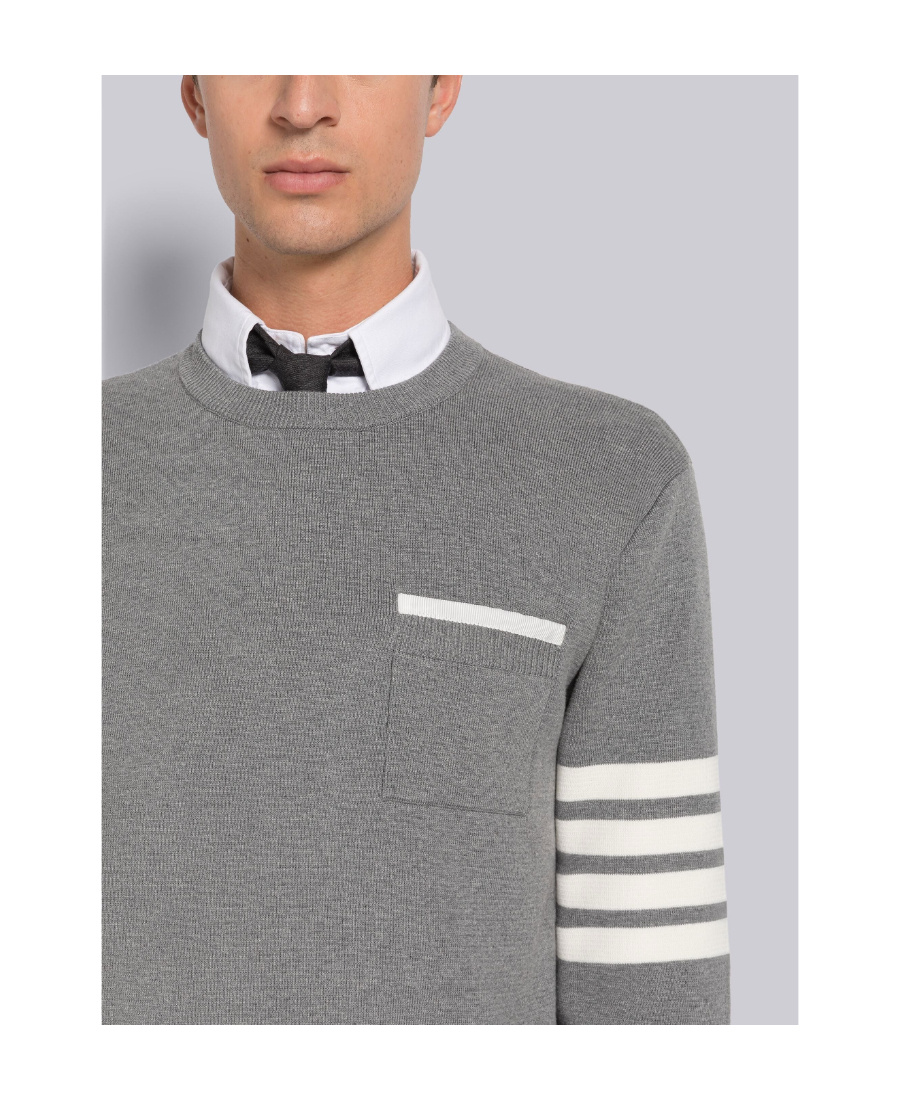 THOM BROWNE THOM BROWNE 4-BAR STRIPED CREWNECK JUMPER
