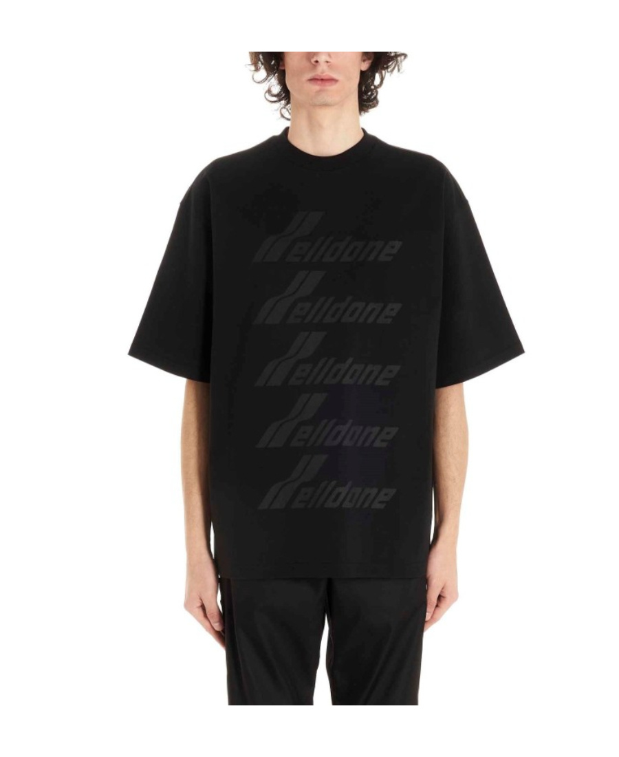 We11 Done Oversized Logo-print T-shirt In Black