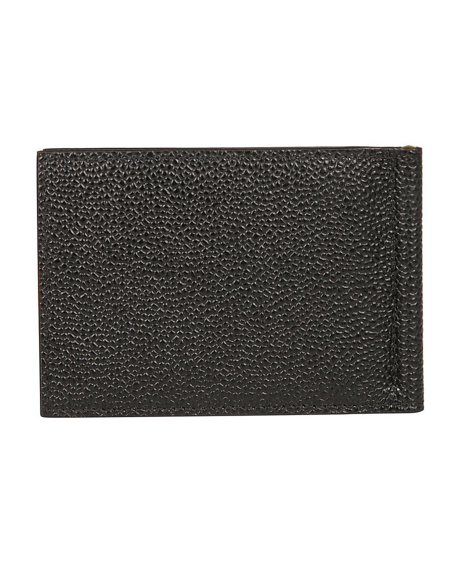 Thom Browne Pebble-grain Leather Billfold Wallet In Black