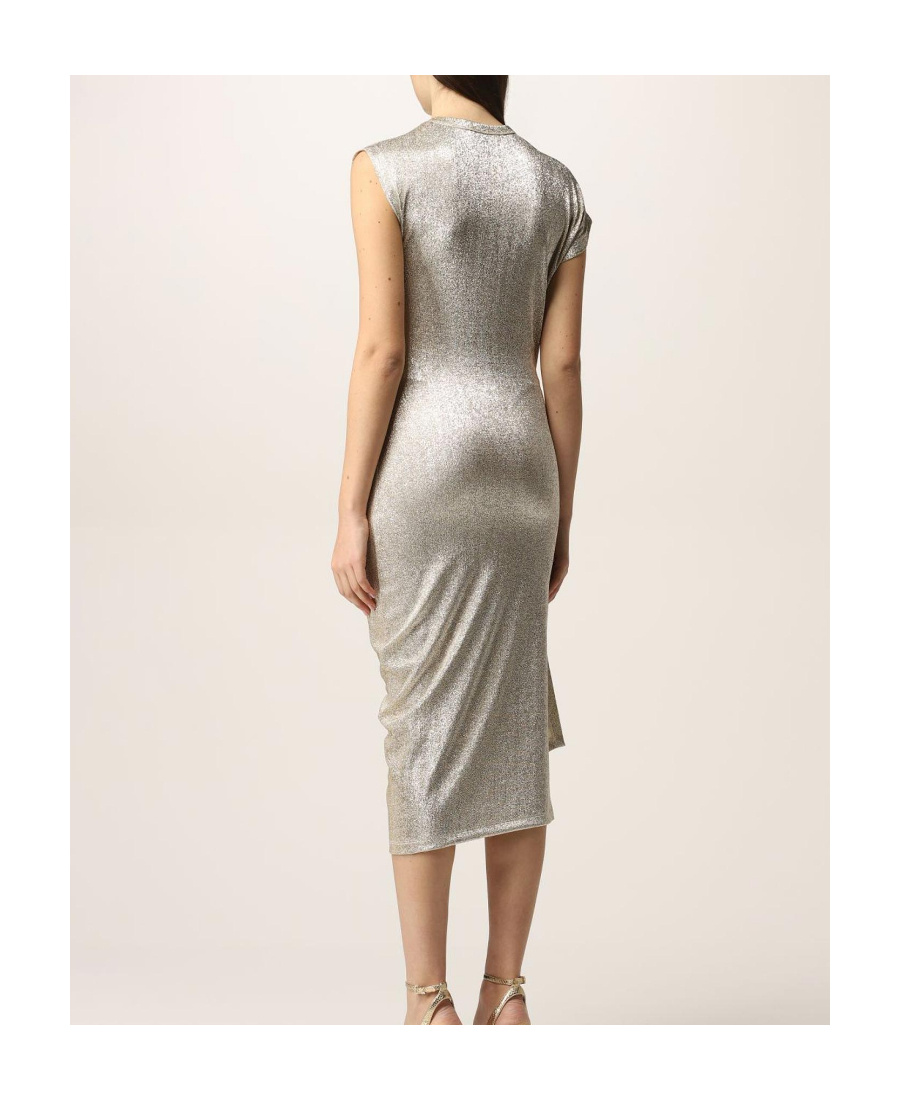Rabanne Side Gathered-detail Midi Dress In White