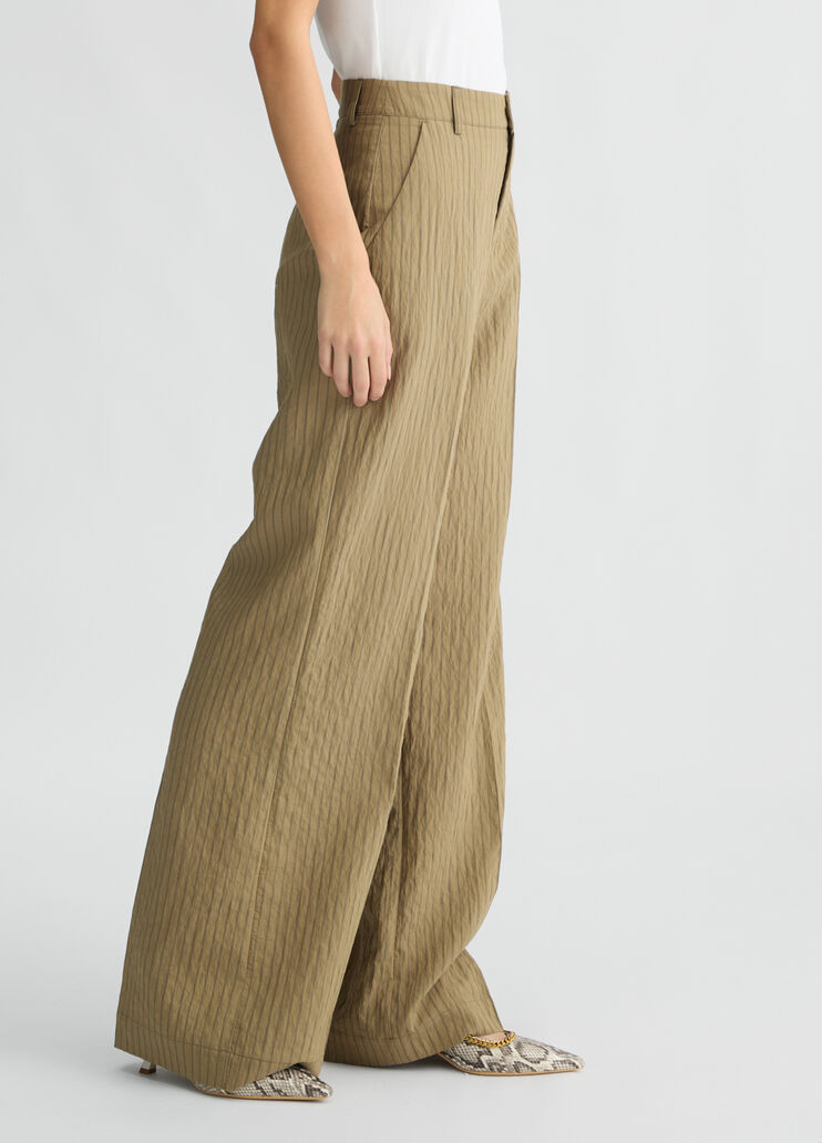 Liu •jo Striped Flared Trousers In Brown