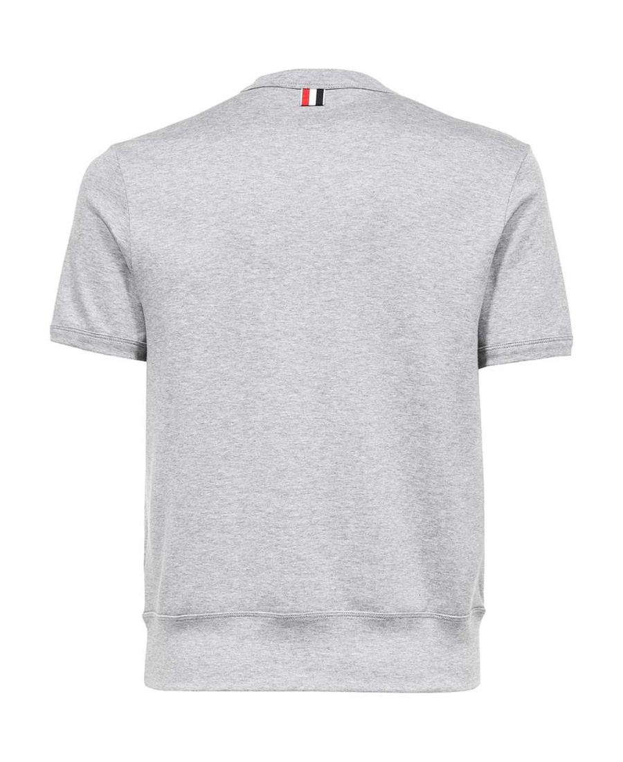 Thom Browne Floral-print Short-sleeved T-shirt In Gray