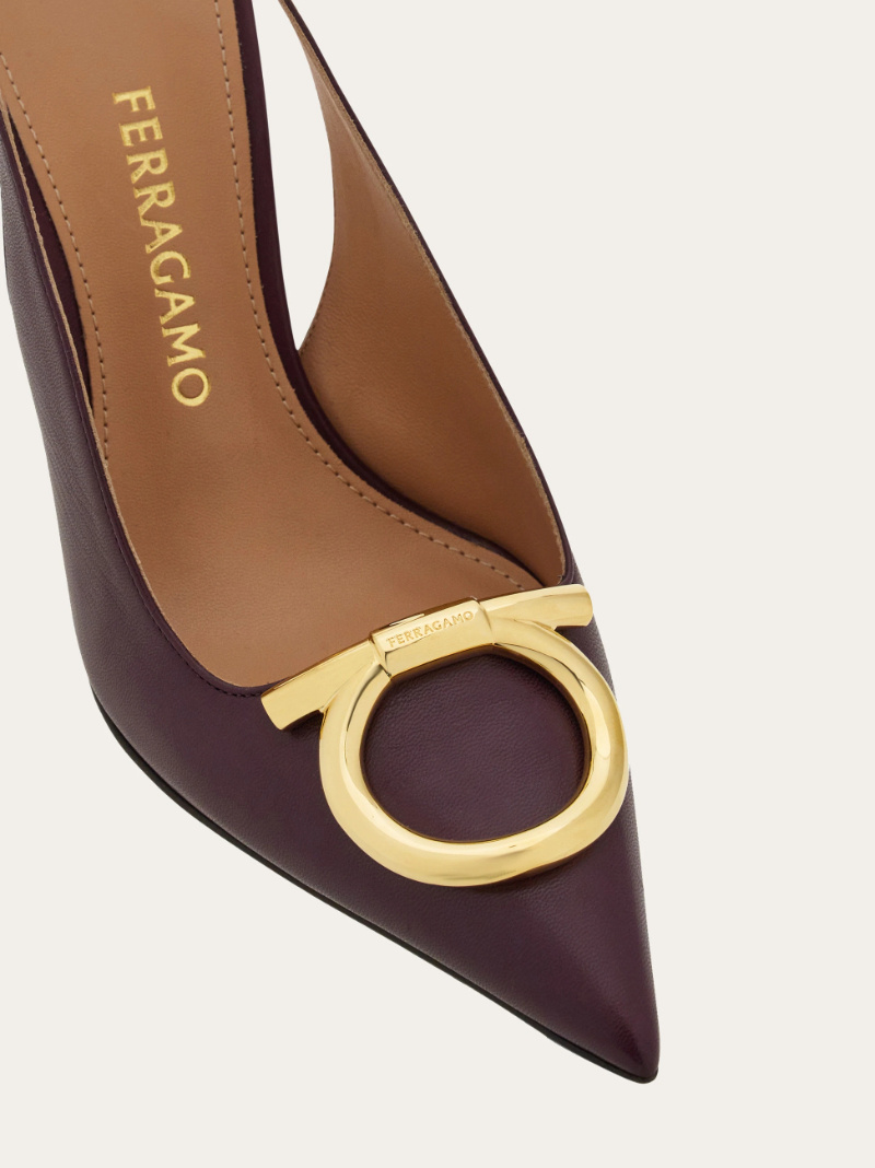 Ferragamo Sara Pointed Toe Slingback Pump In Animal Print