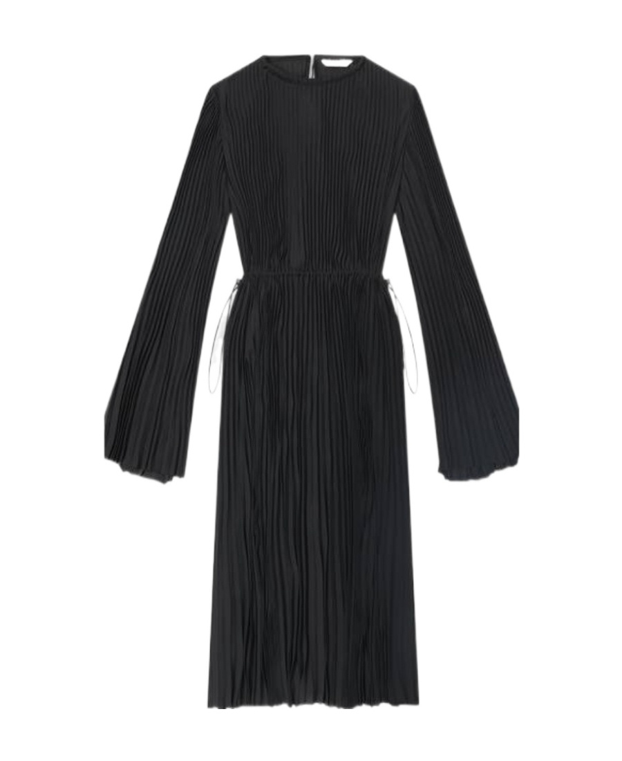 Balenciaga Fully-pleated Midi Dress In Black