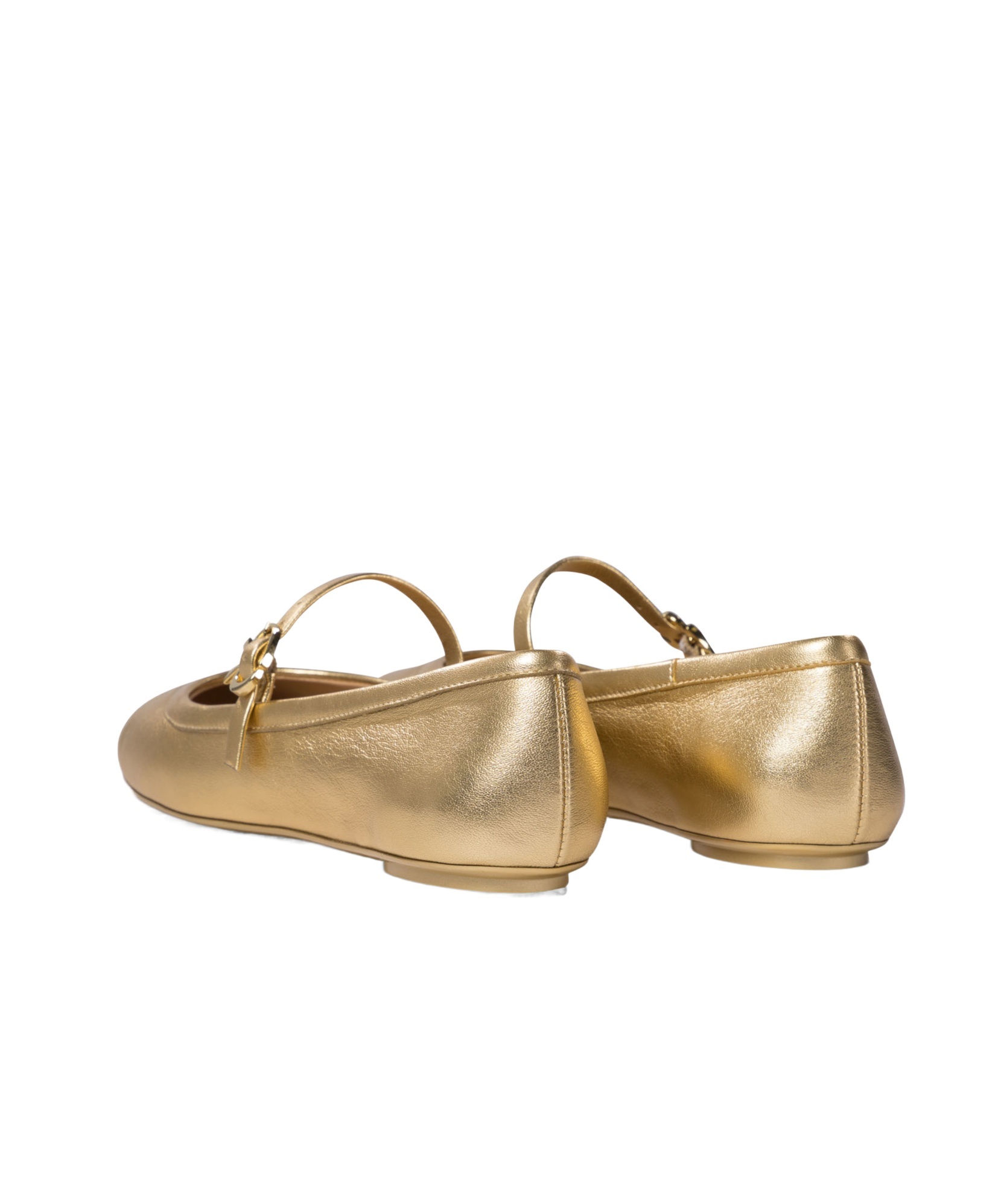 Gianvito Rossi Elegant Ballerina Flats With Ribbon Buckle In Nude