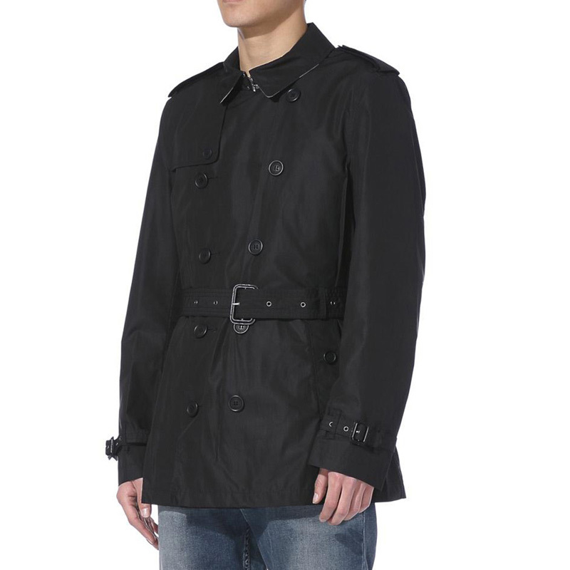 Burberry Double-breasted Trench Coat In Black