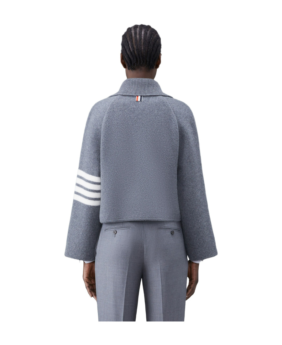 Thom Browne 4-bar Stripe Cropped Jacket In Black