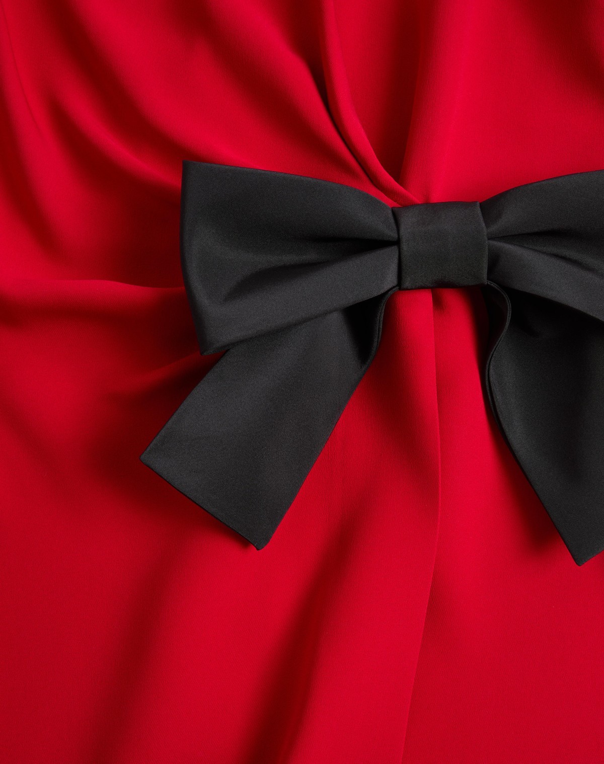 Valentino Draped Wrap Bow Mini Dress In Red