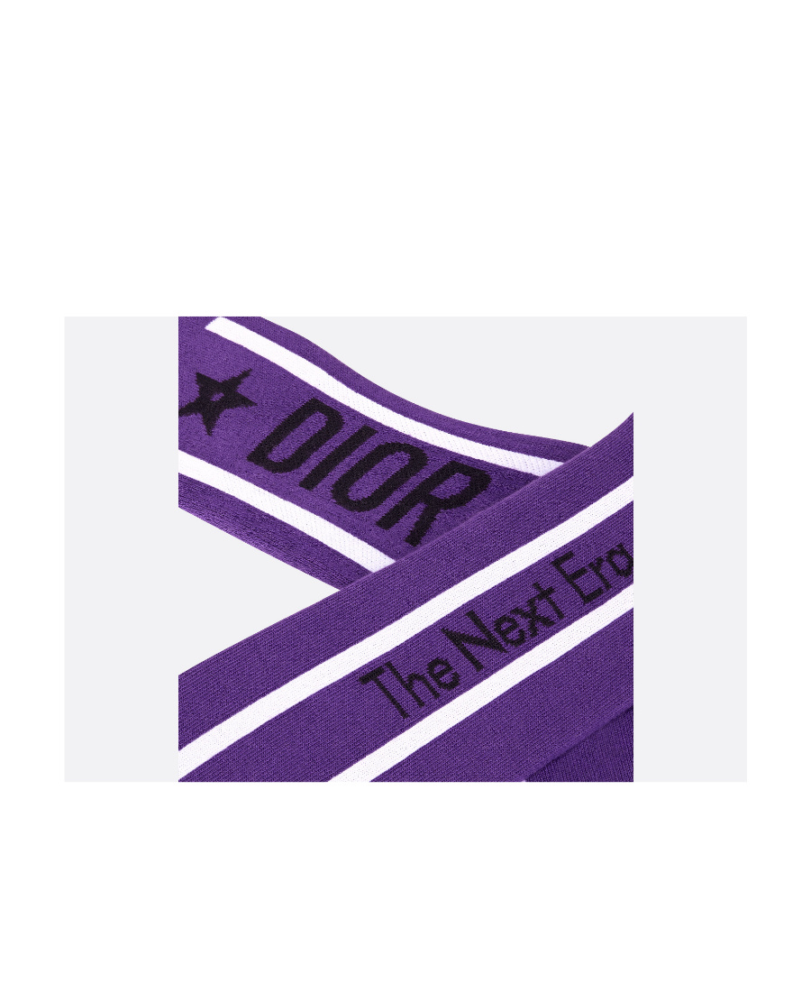Dior Logo Logo Knitted Socks In Purple