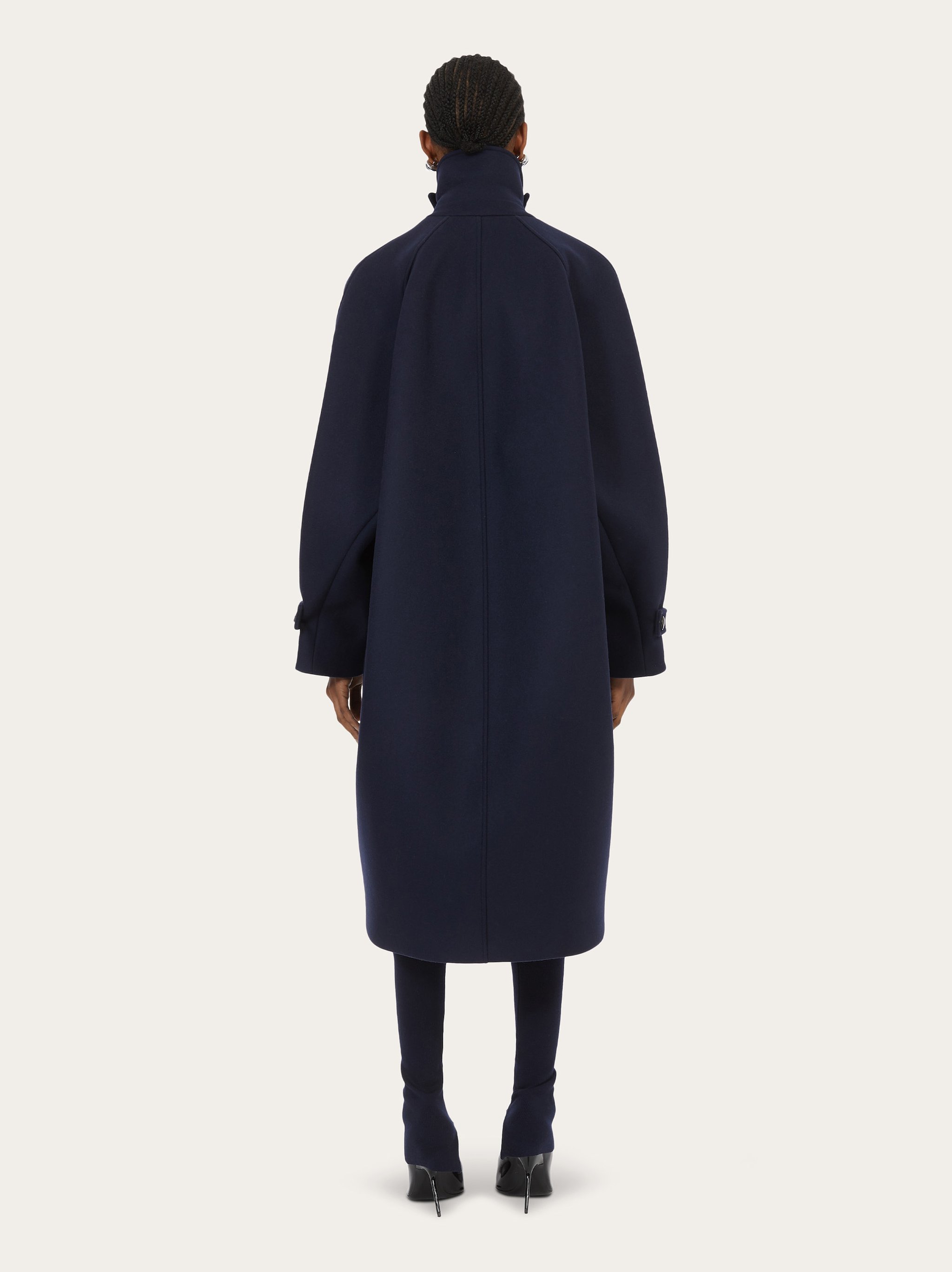 Shop Ferragamo Salvatore Single Breasted Long Sleeeved Coat In Black