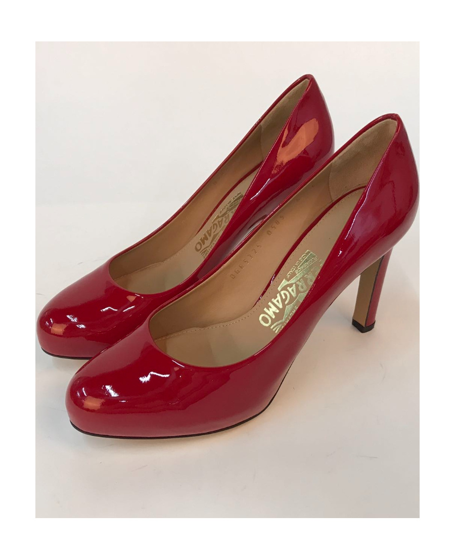 Ferragamo Logo High Heels In Red