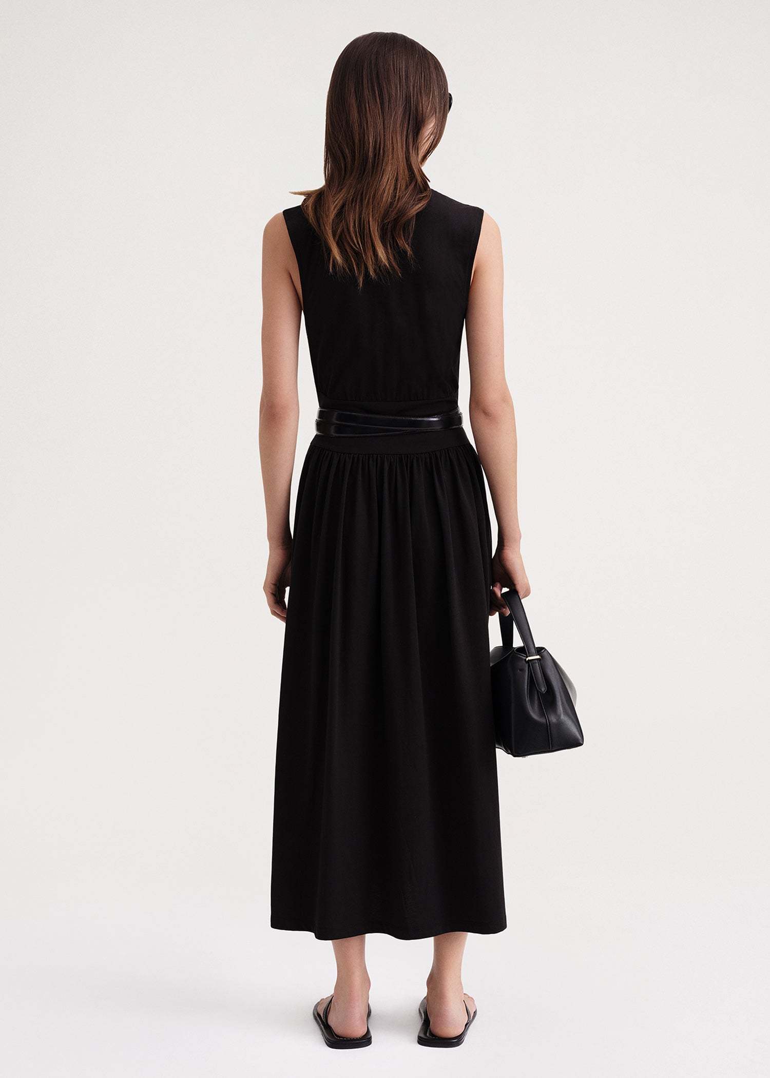 Totême Toteme Women Black Organic Jersey Sleeveless Tee Dress In Black