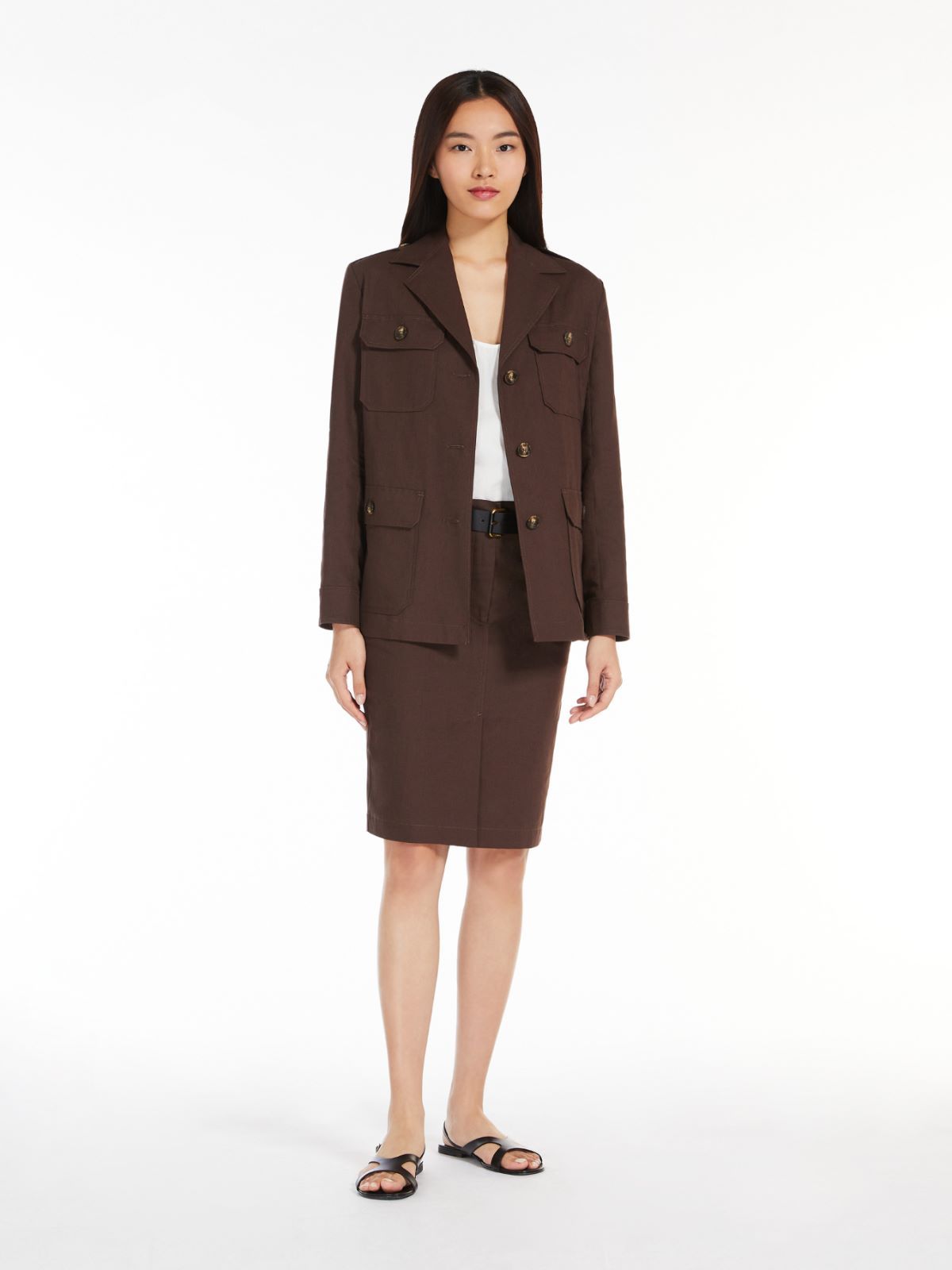 Weekend Max Mara Waist Loop Skirt In Green