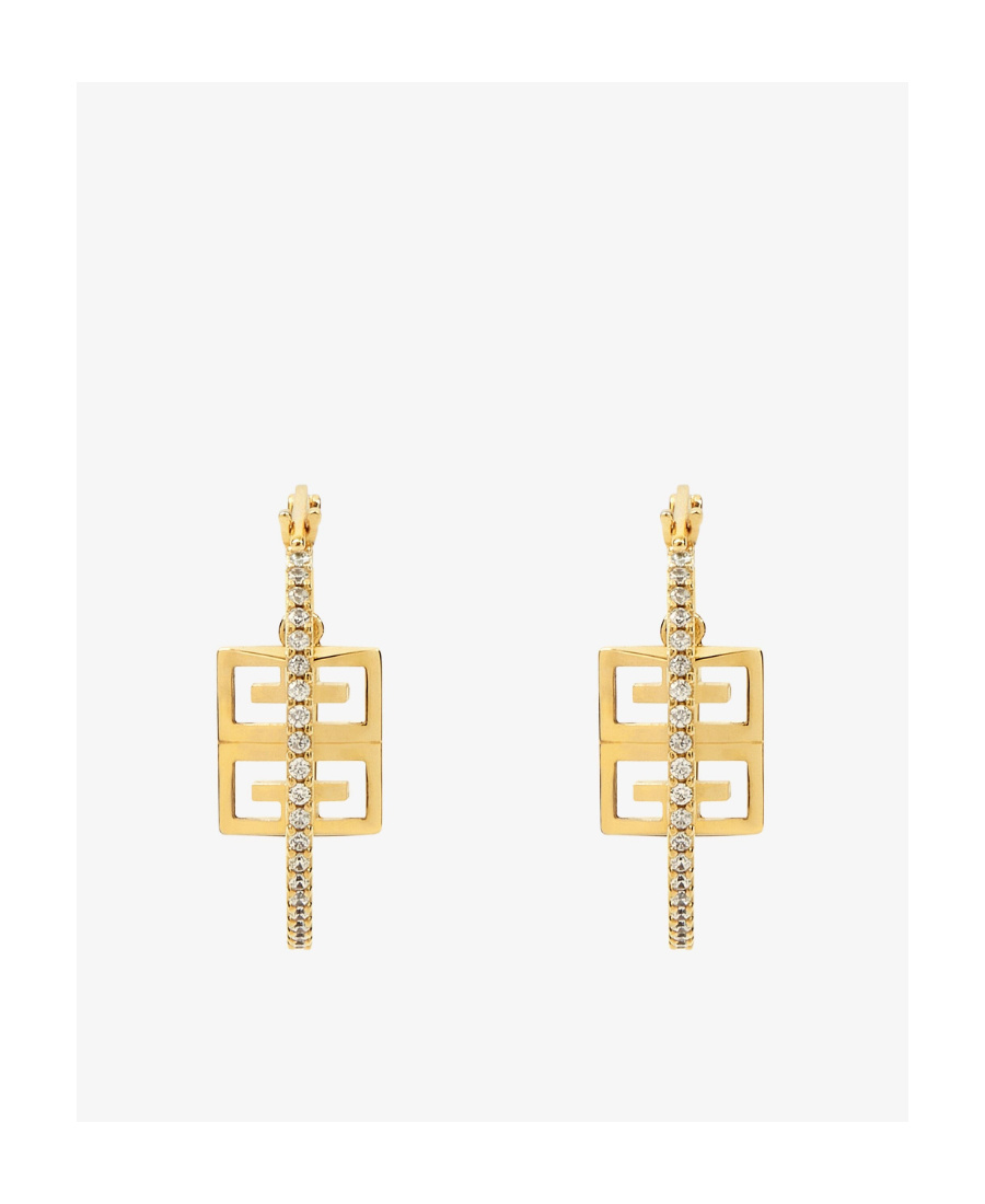 Givenchy 4g Metal Crystal Earrings In Yellow