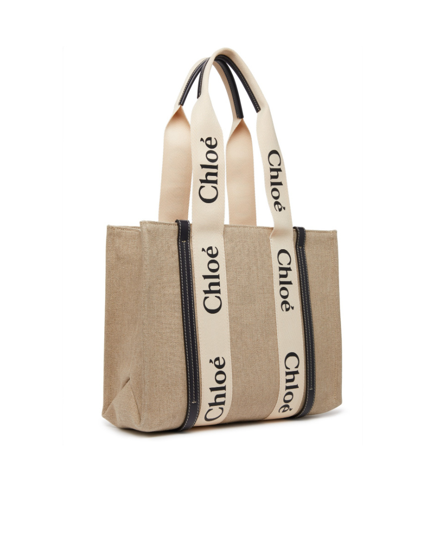 Shop Chloé Logo Handbag In Nude