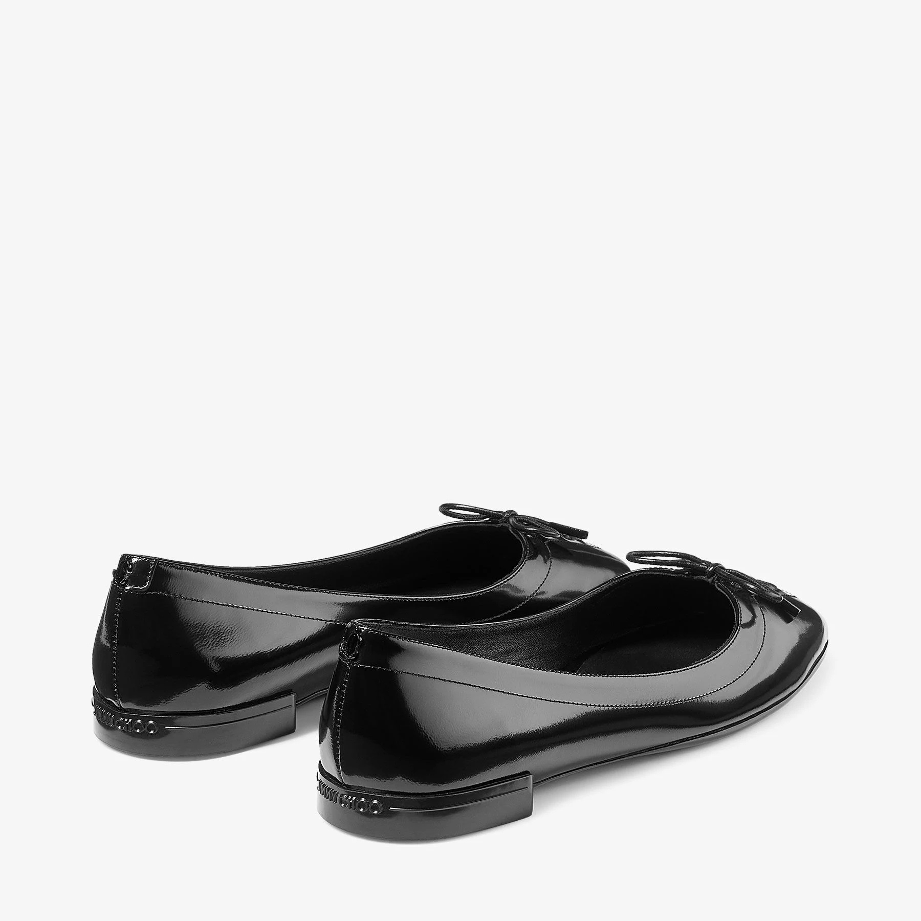 Jimmy Choo Scarlett Lace-up Bow Ballerina Flats In Black