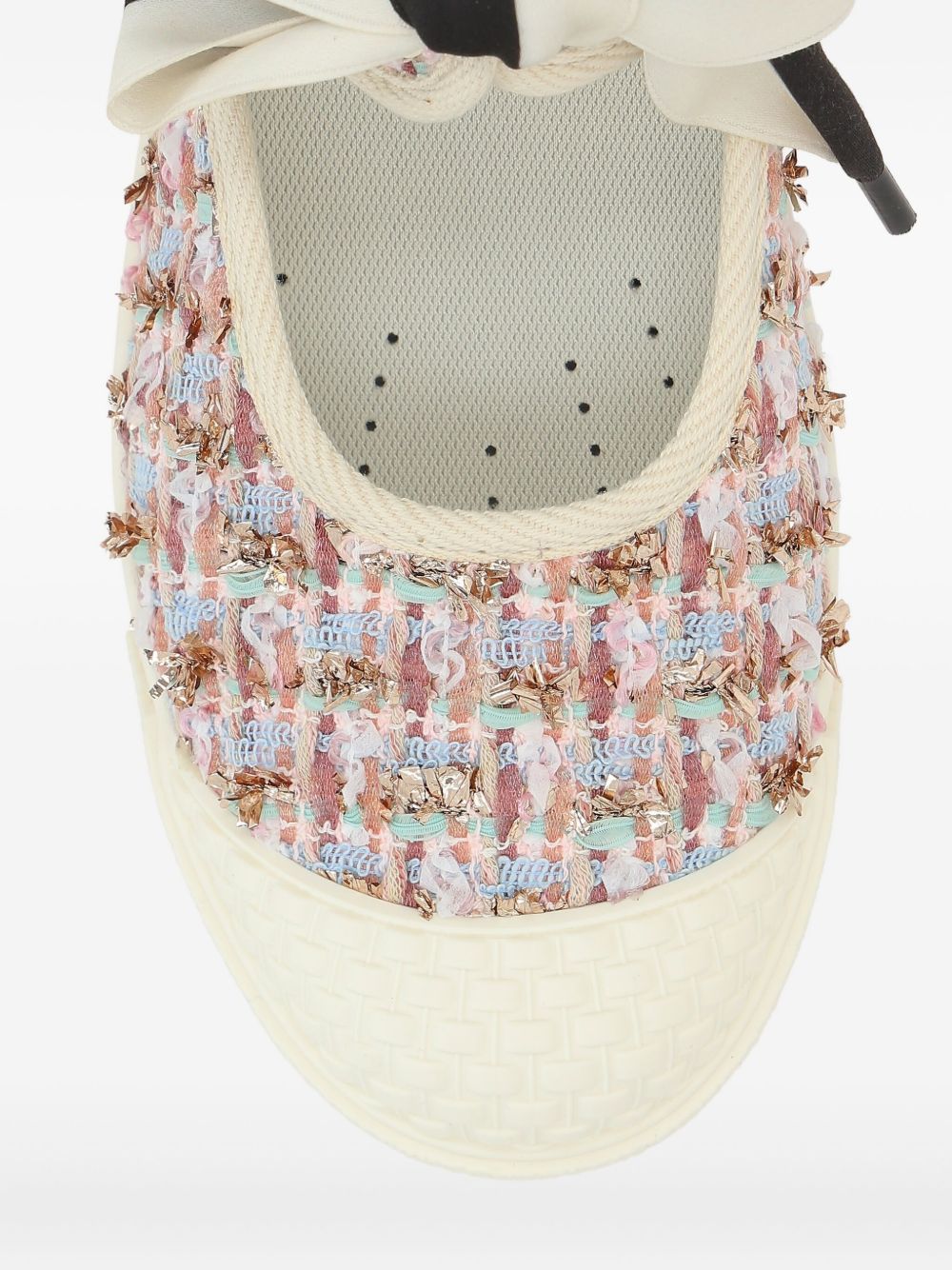 Valentino Bay By Bay Checked Tweed Sneakers In Multi