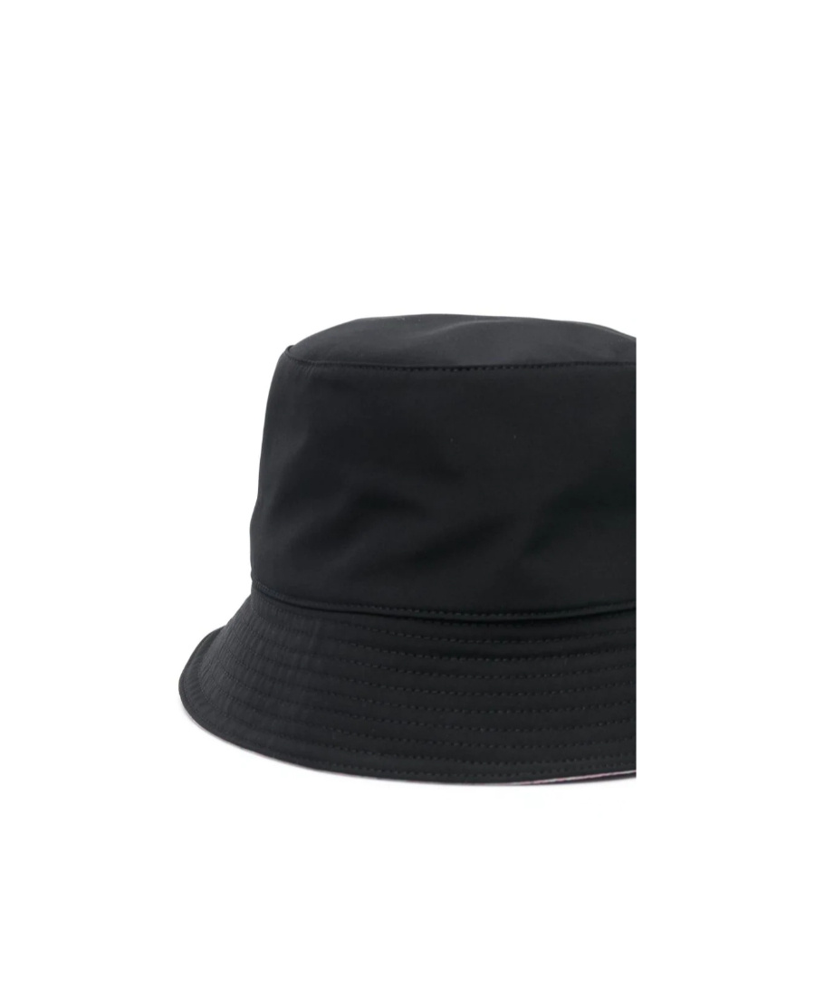 Alexander Mcqueen Black And White Reversible Bucket Hat With Logo Embroidery In Polyamide Man In Black