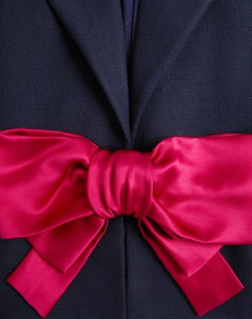 Valentino Tailored Bow-detail Jacket Crafted From Lightweight Viscose In Blue