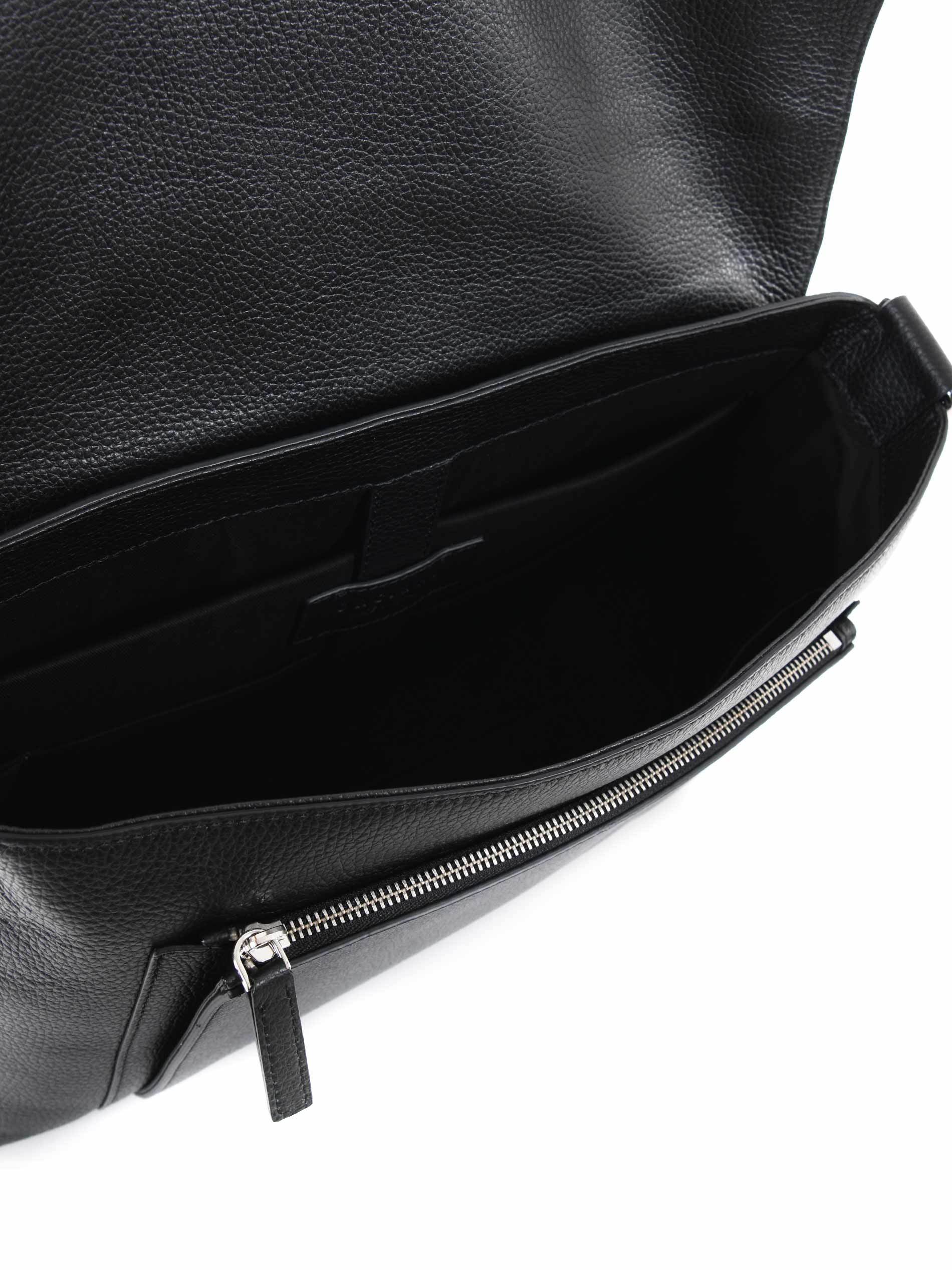 Orciani Front Detail Shoulder Bag In Black