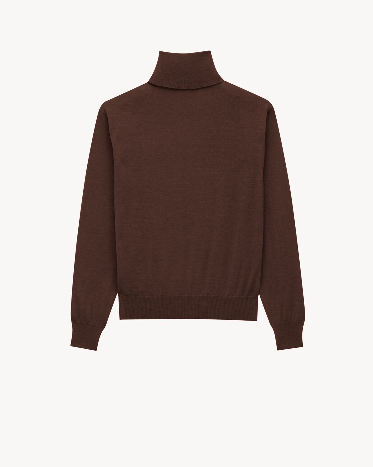 Saint Laurent Turtleneck Knitwear With Ribbed Cuffs And Hem In Red