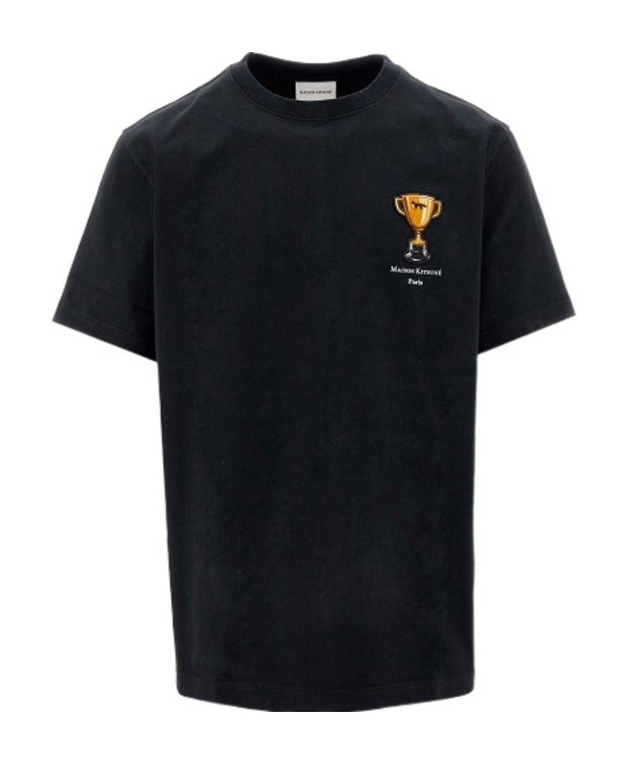 MAISON KITSUNÉ TROPHY PATTERN ROUND COLLAR T-SHIRT 