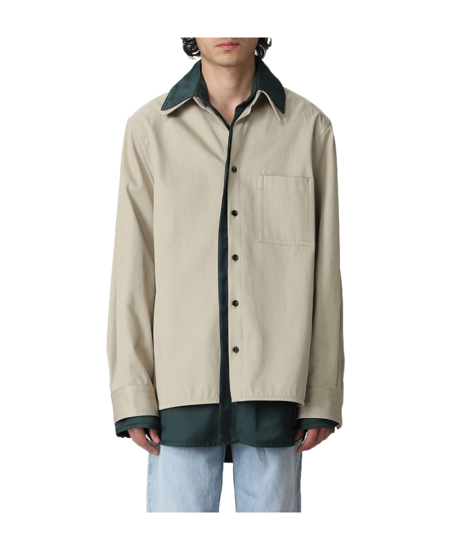 Bottega Veneta Logo Long-sleeved Shirt In Nude