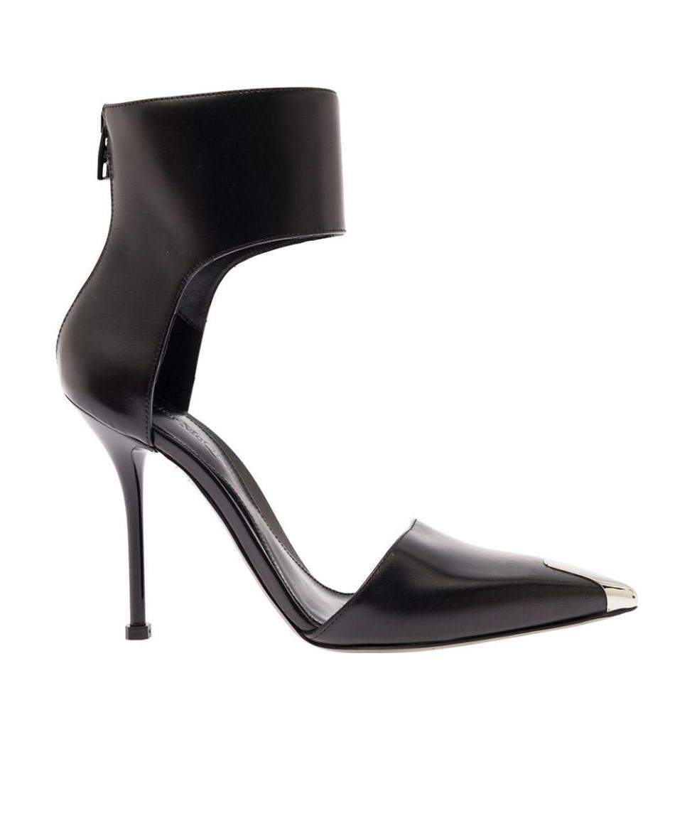 Shop Alexander Mcqueen Harness Punk 105mm Leather Pumps In Black