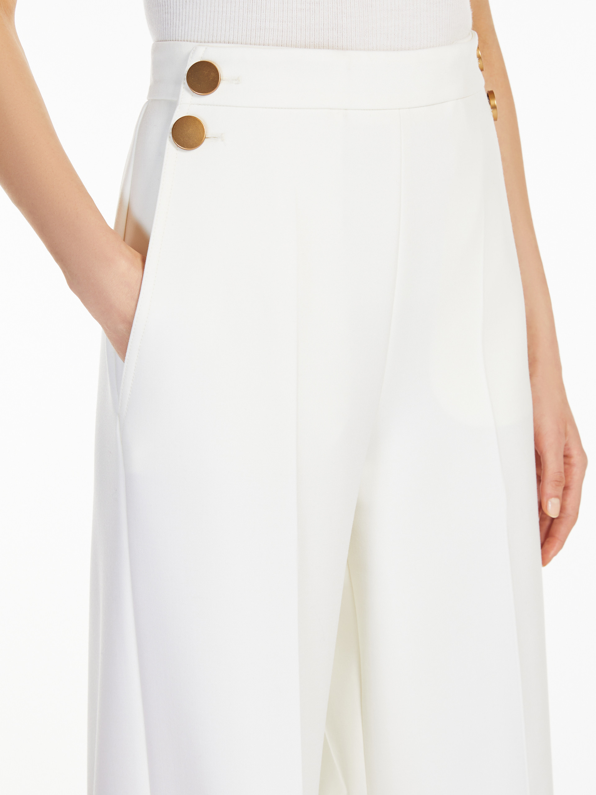 Max Mara Pleated Casual Pants In White
