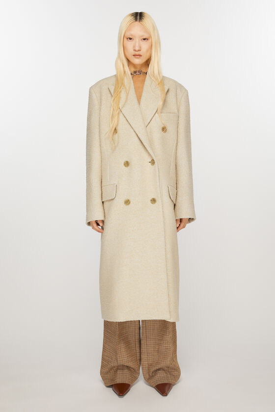 Acne Studios Textured Wool-blend Double-breasted Coat In Nude