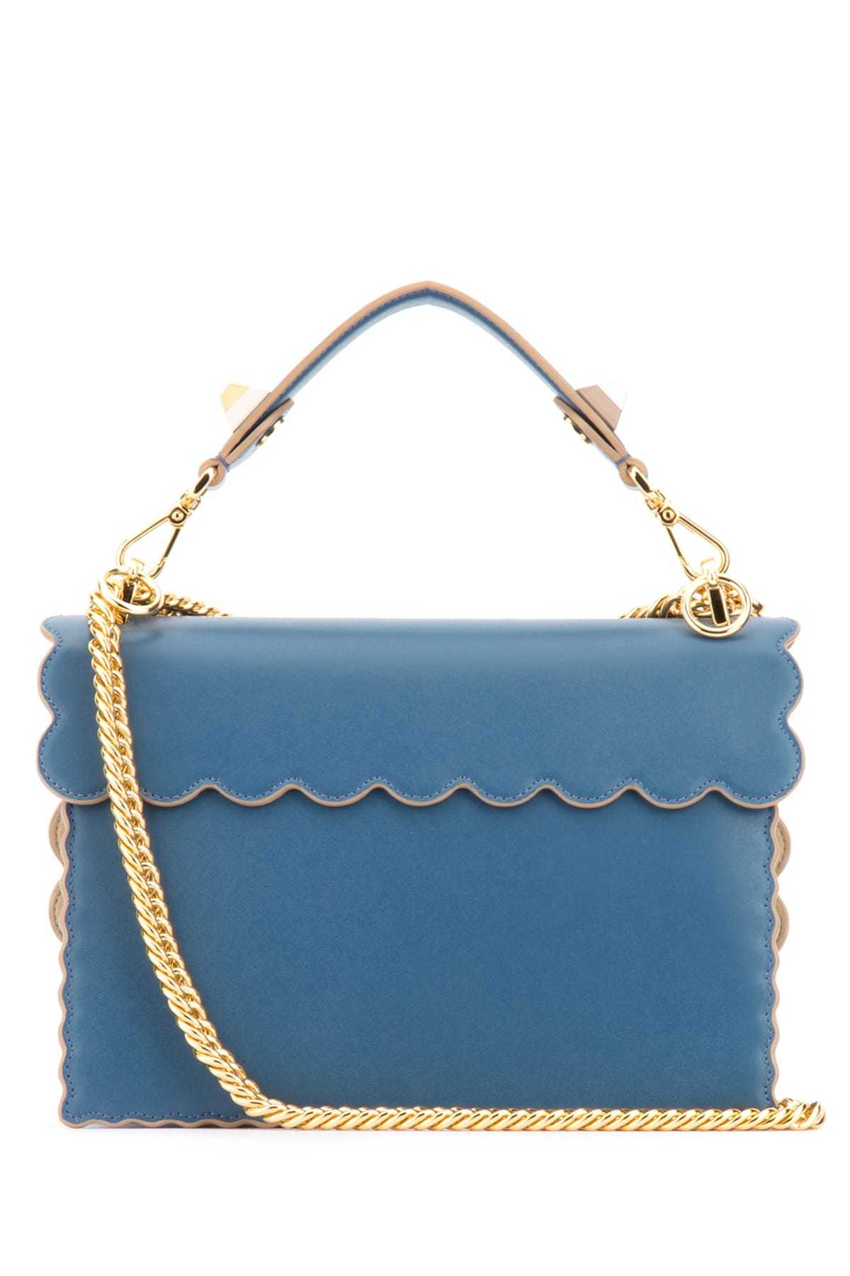 Fendi Kan I Scallop-edged Handbag In Blue