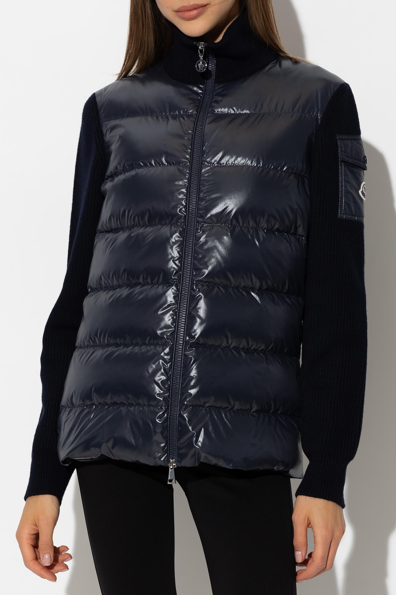 Moncler Navy Virgin Wool Jacket In Blue