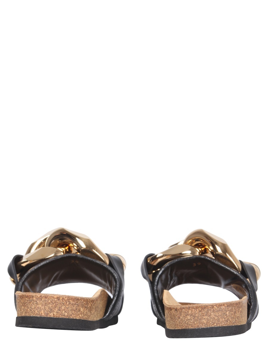 Jw Anderson Chain-link Detail Slip-on Sandals In Black