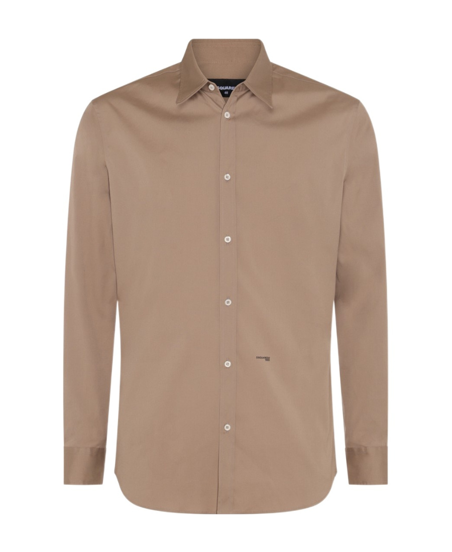 Dsquared2 Logo-print Cotton Shirt In Nude