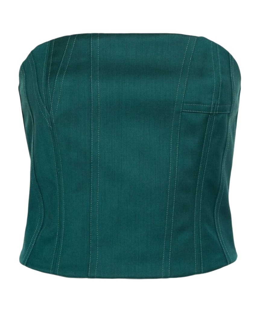 Amiri Strapless Bustier Top In Blue