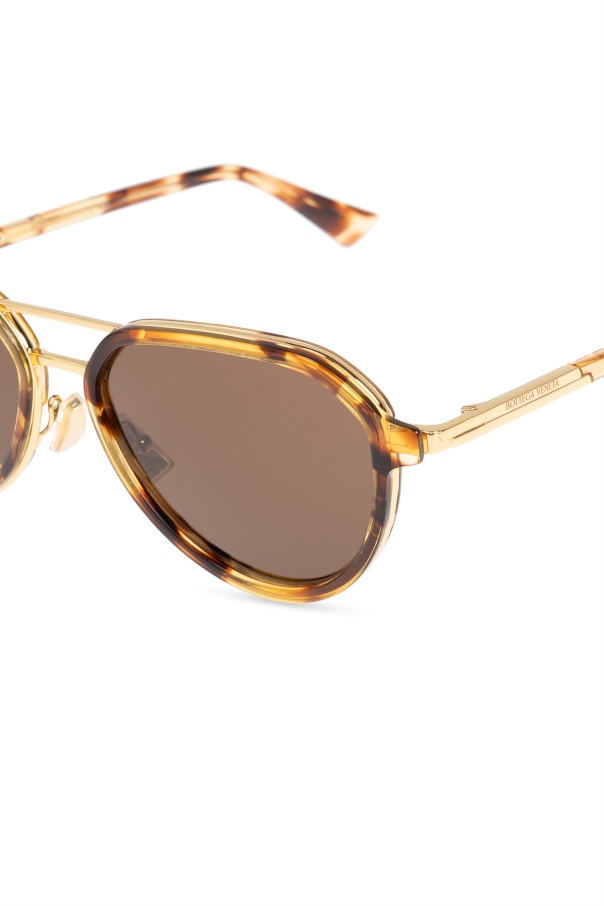 Bottega Veneta Full Frame Sunglasses In Brown