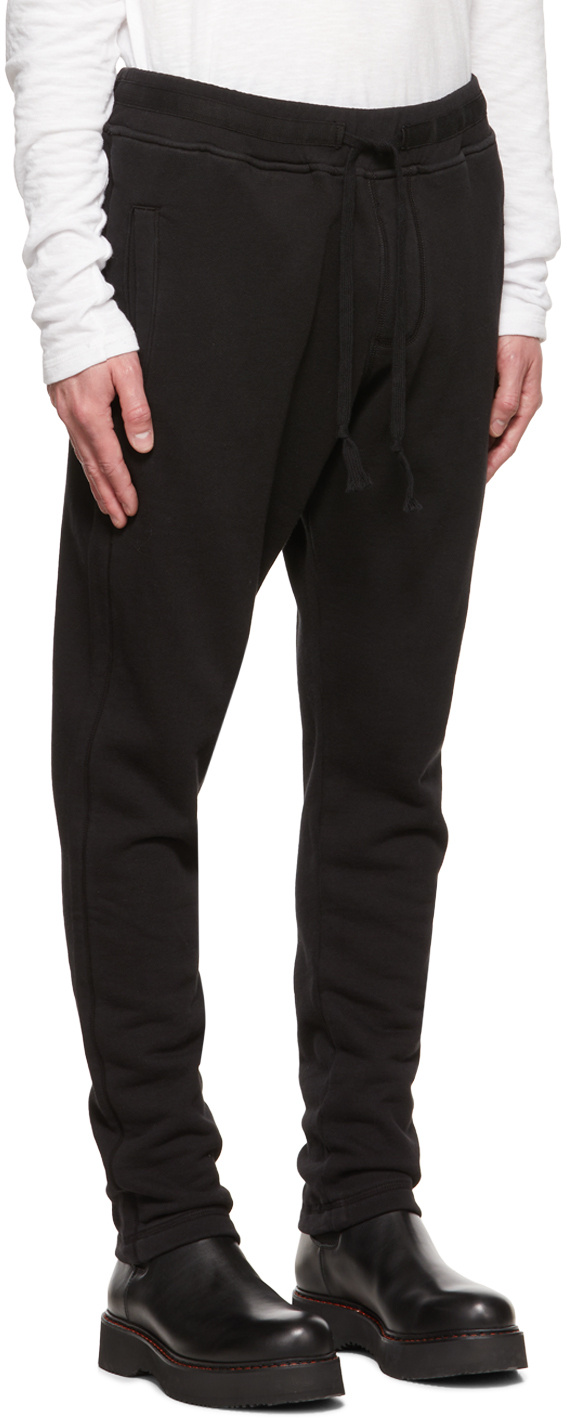 Greg Lauren Lace Up Sweatpants In Black
