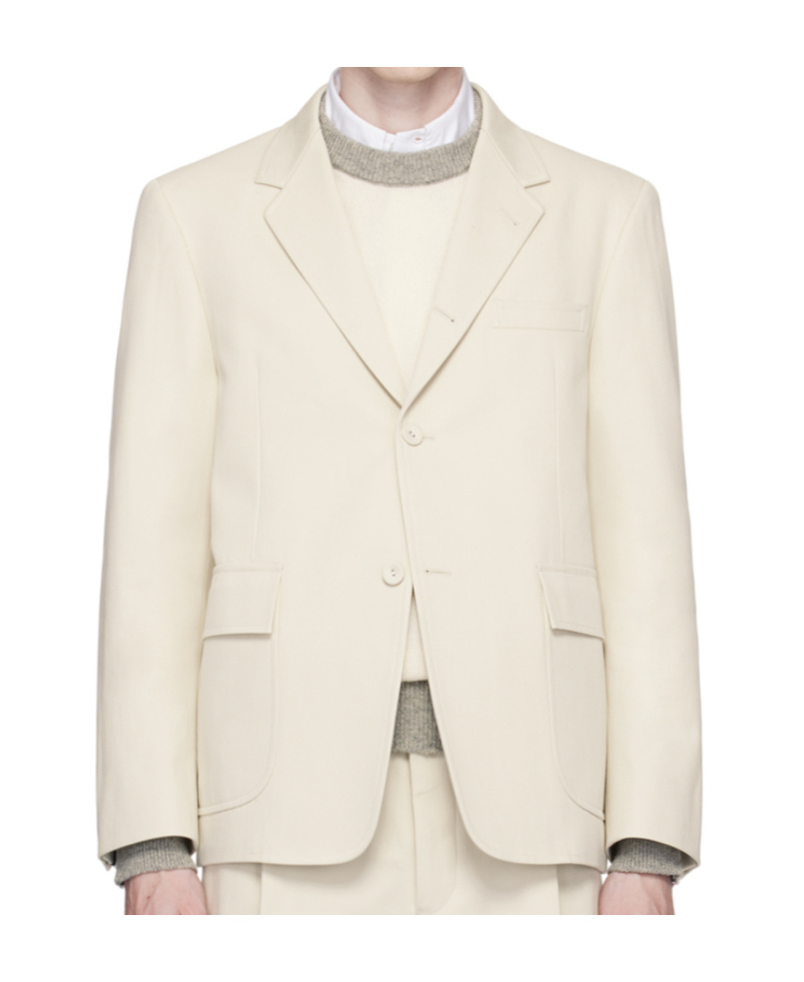 Shop Thom Browne Rwb-stripe Tailored Blazer In White