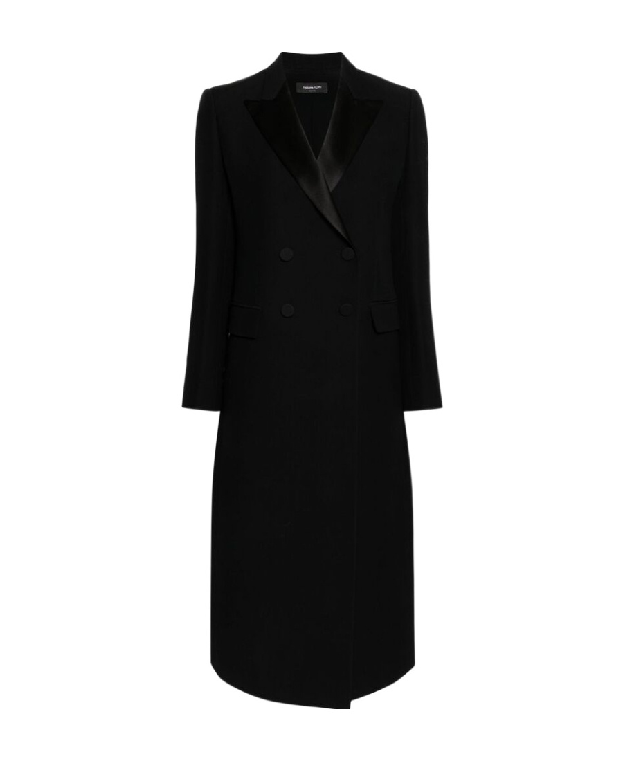 Fabiana Filippi Notched-collar Double-breasted Coat In Black