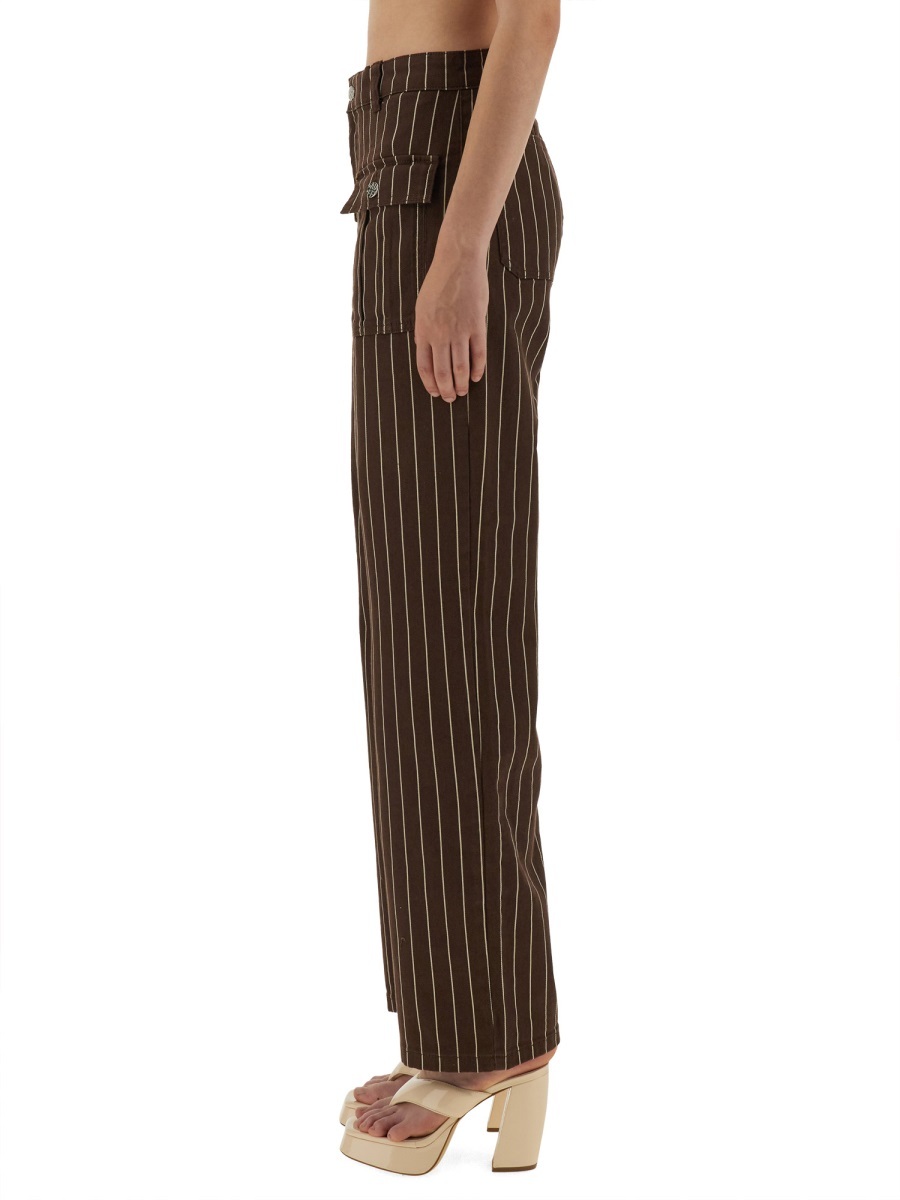 Baum Und Pferdgarten Pinstripe Wide Leg Jeans In Brown